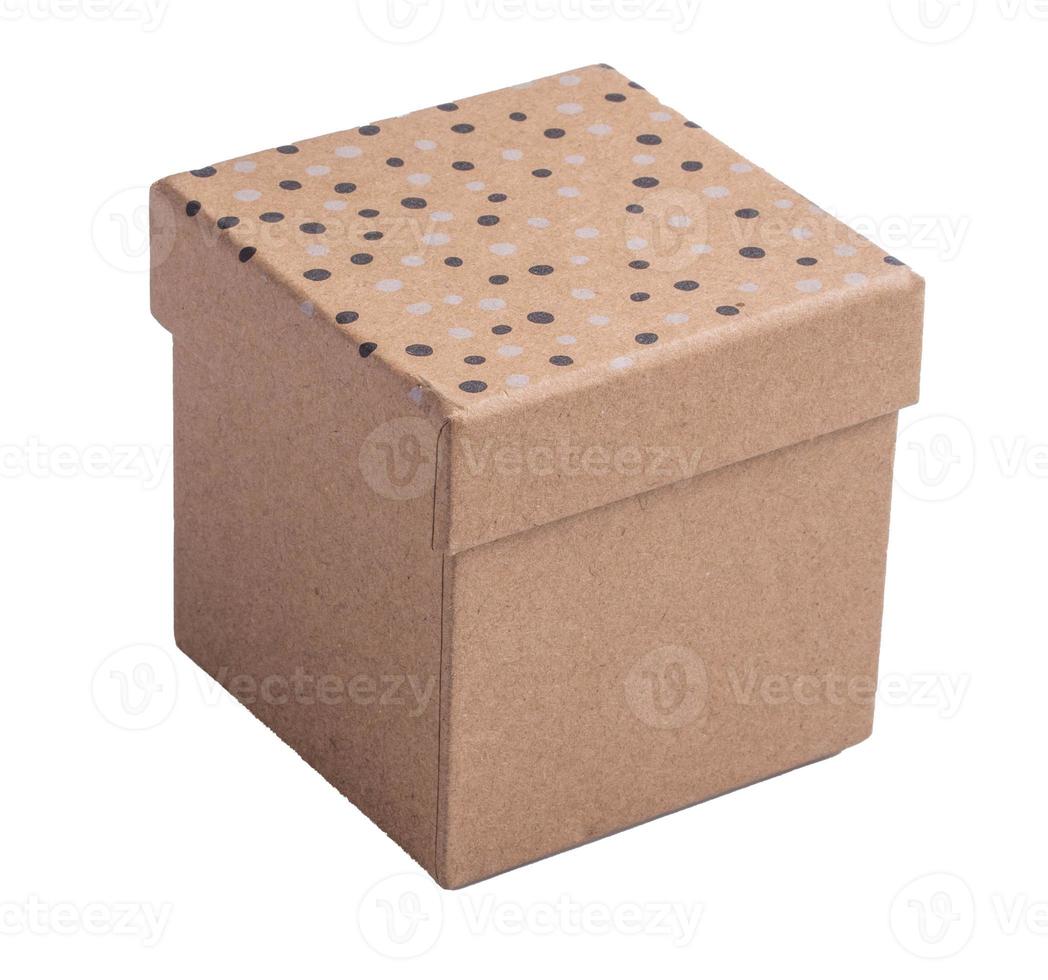 Rectangular cardboard box on a white background. photo