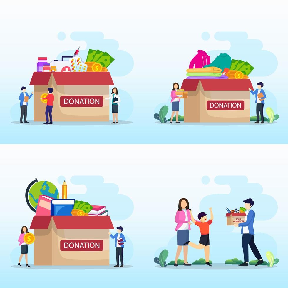 illustration vector donation concept