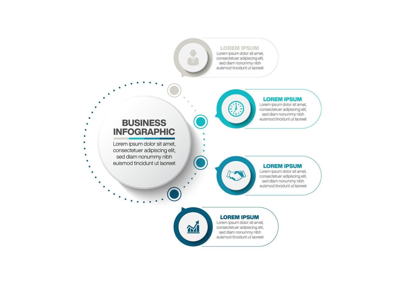 presentación plantilla de infografía empresarial vector