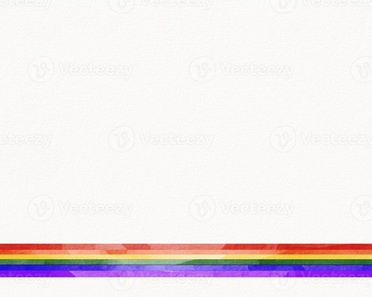 LGBT  Pride month watercolor texture concept. Rainbow flag brush style isolate on white background. photo