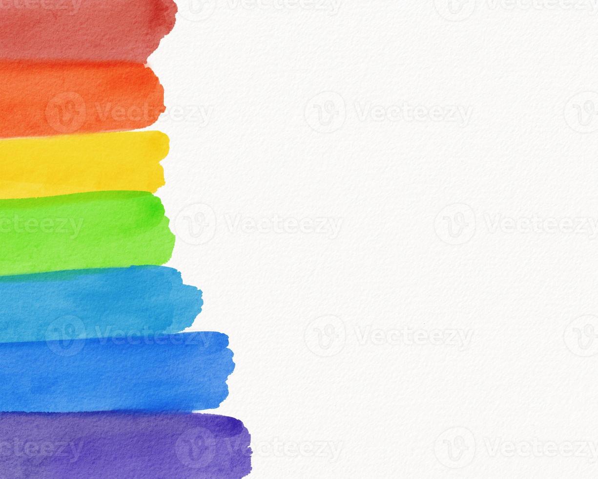 Lgbt Pride Month Watercolor Texture Concept Rainbow Flag Brush Style Isolate On White