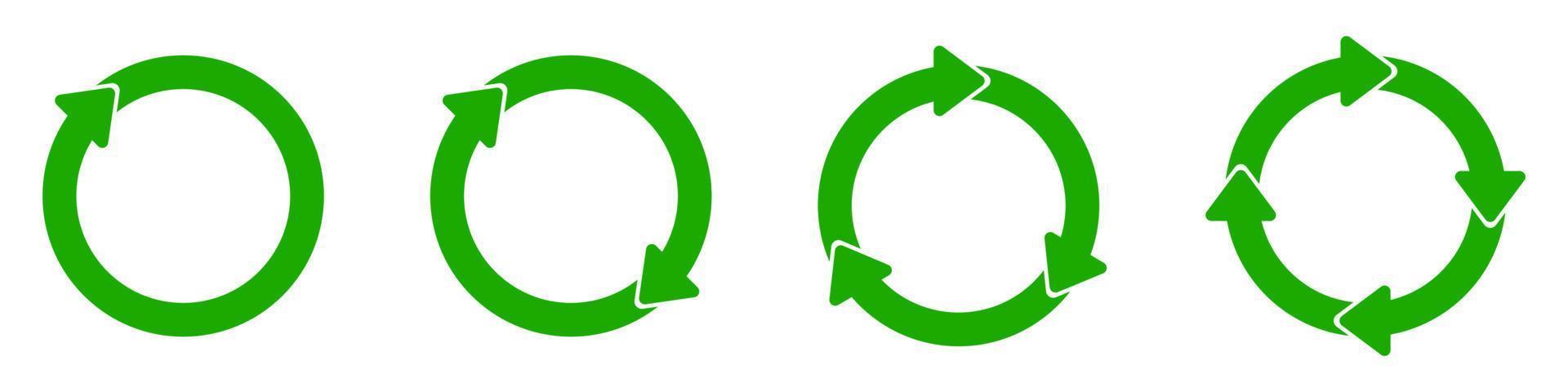 reciclar iconos vectoriales verdes. símbolo de reciclaje de reciclaje. ilustración vectorial vector