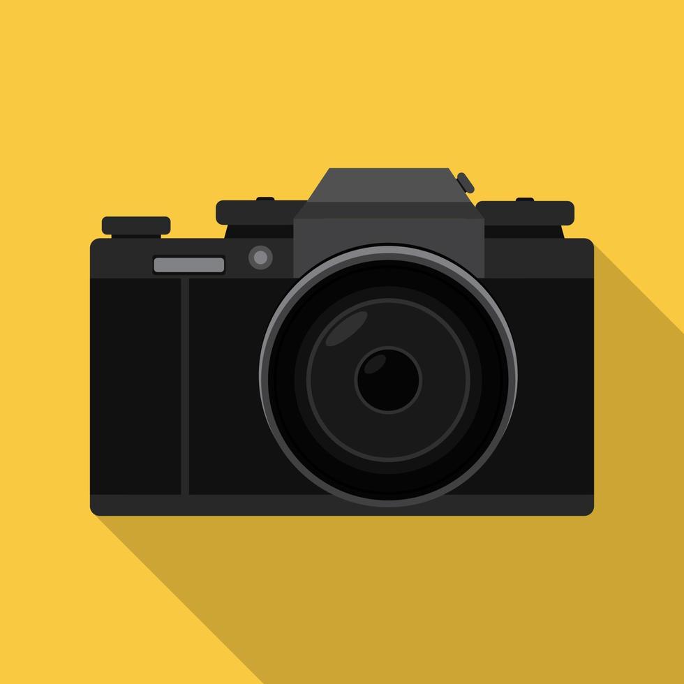 Camera Flat style. Camera isolated with flat style and long shadow. Vector illustration