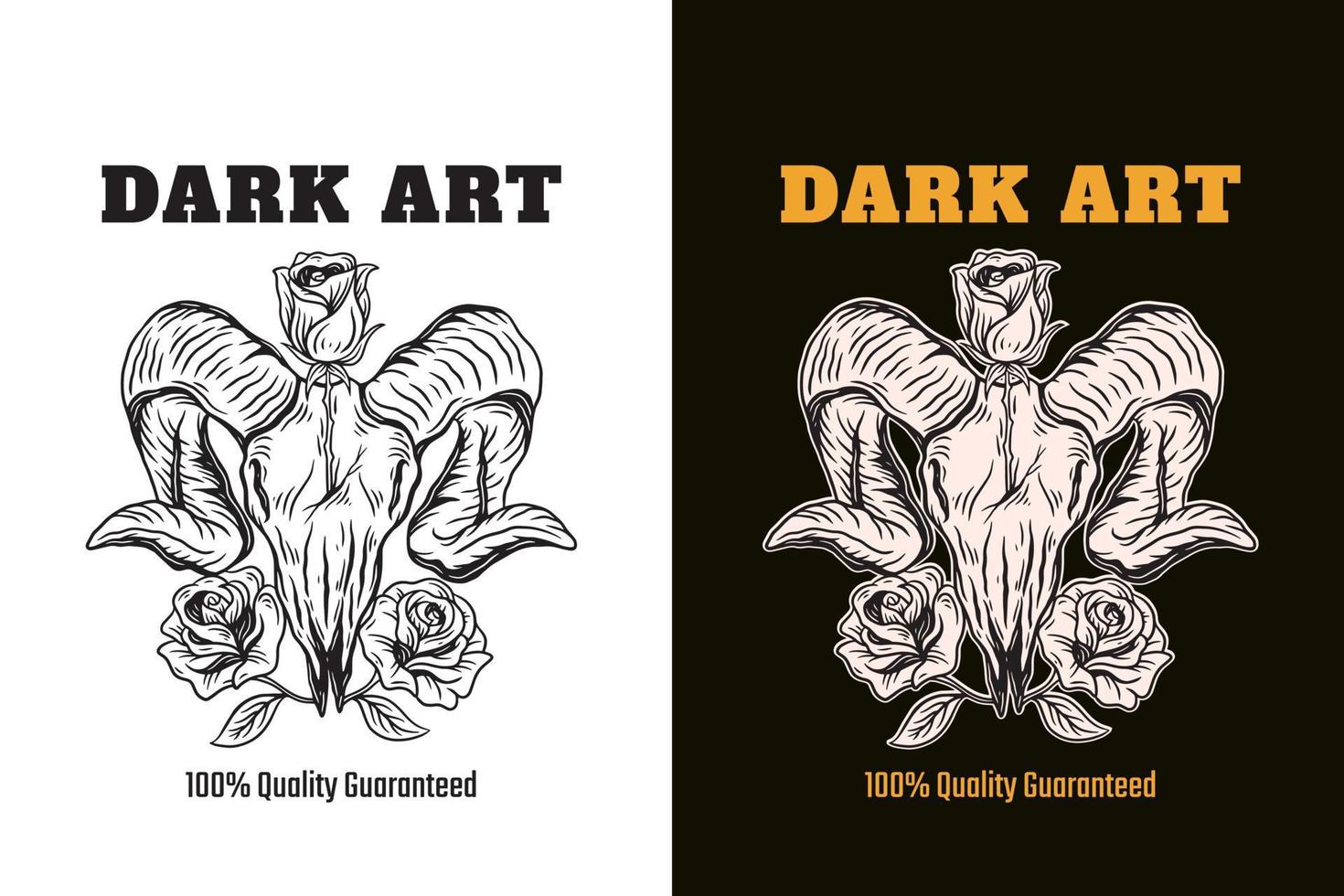 Set Dark illustration Skull Bones Head Hand drawn Hatching Outline Style Mystical Celestial Symbol Tattoo Merchandise T-shirt Merch vintage vector