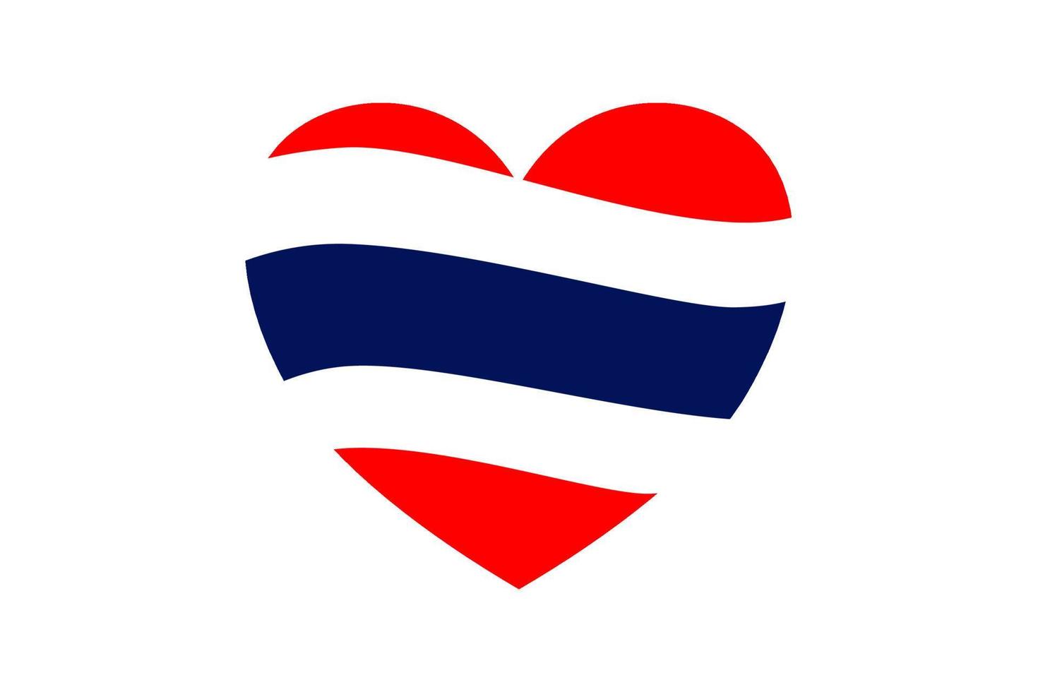 Flag of thailand in the shape of Heart vector