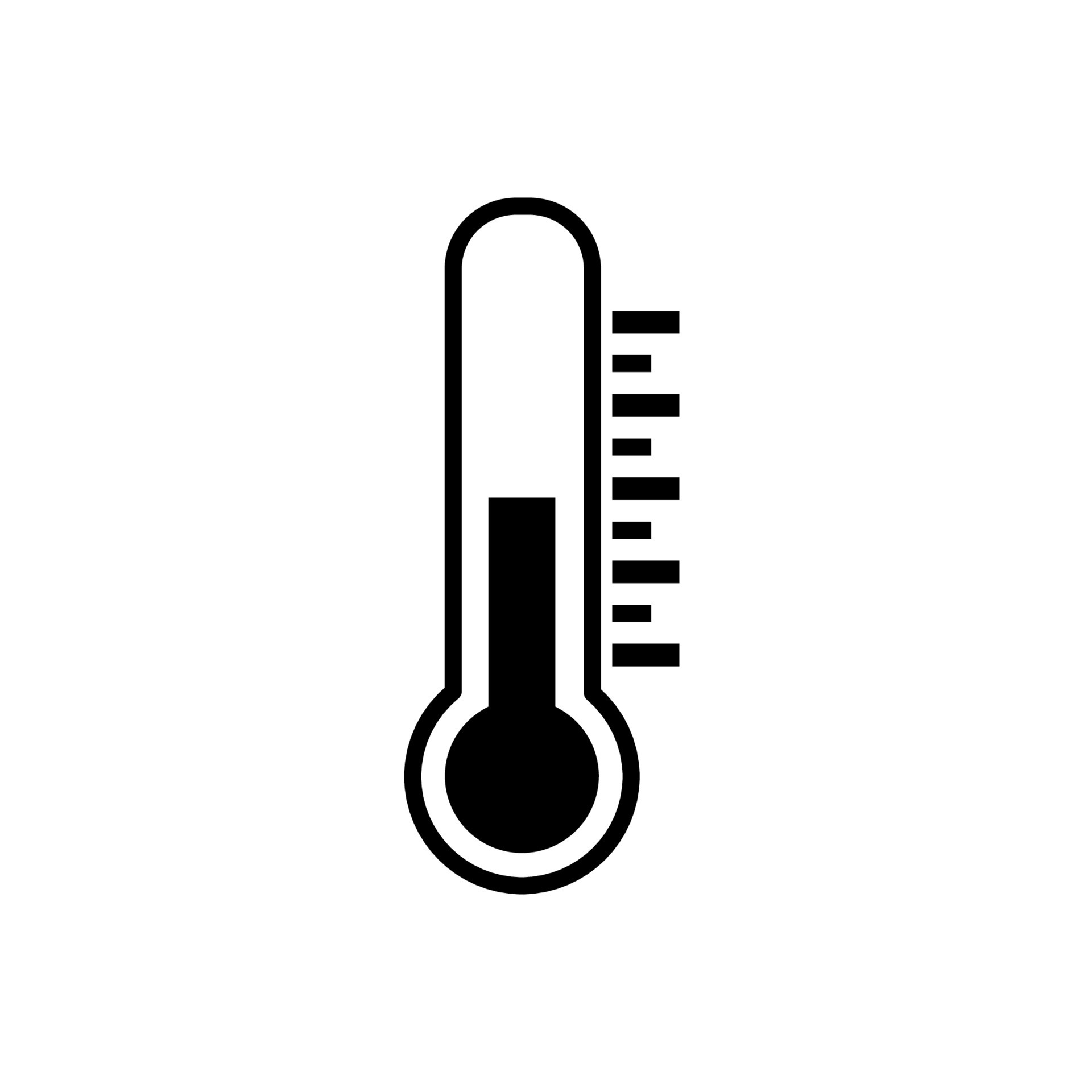 Thermometer icon. Temperature icon isolated on white background