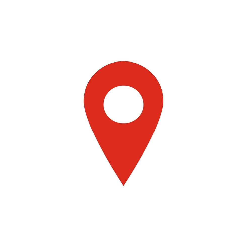 Red Location, map pin, pointer icon symbol. vector