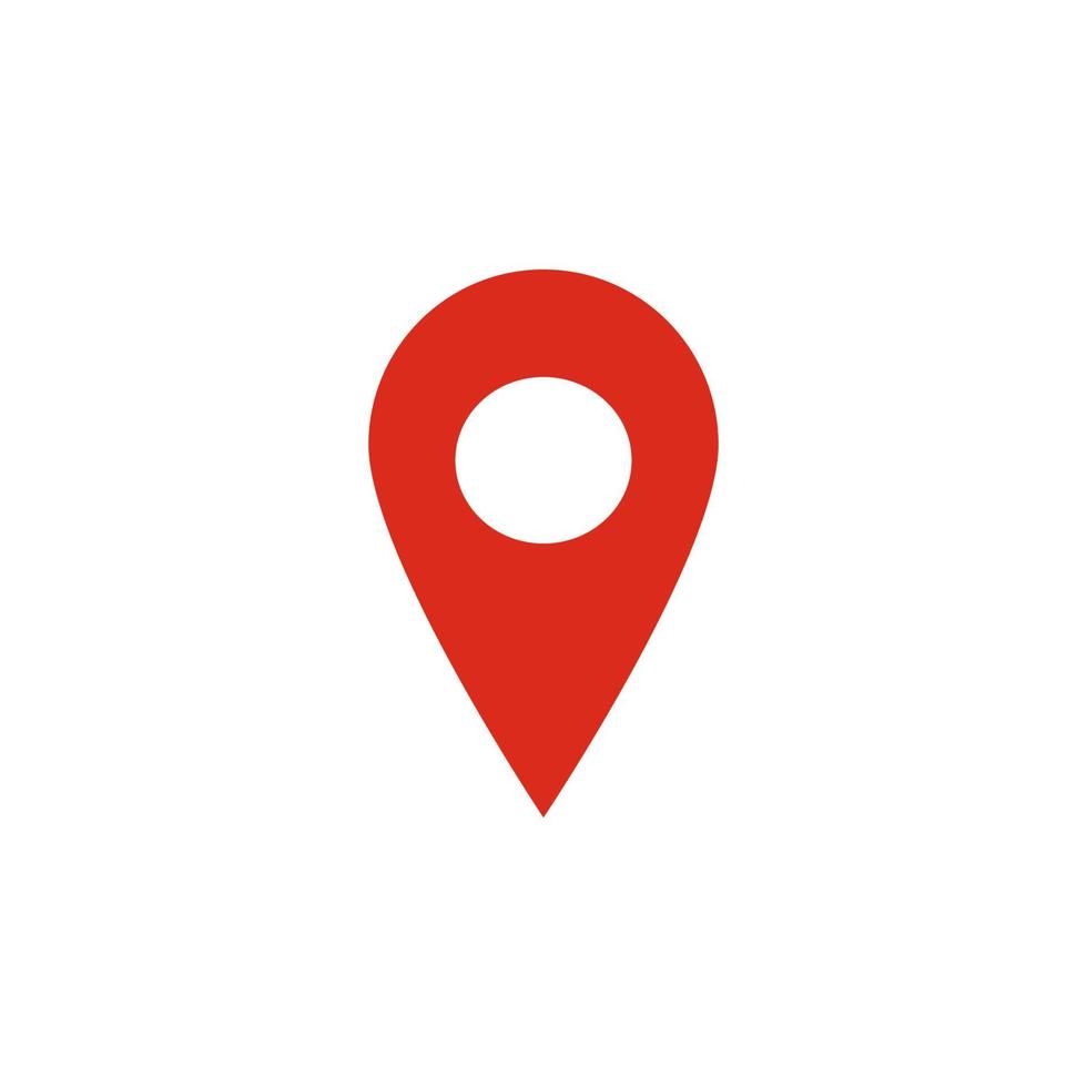 Red Location, map pin, pointer icon symbol. vector