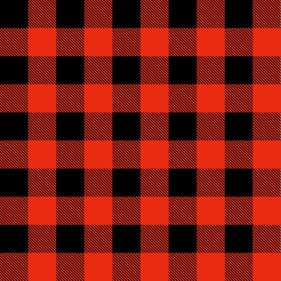 Red and black gingham pattern background vector