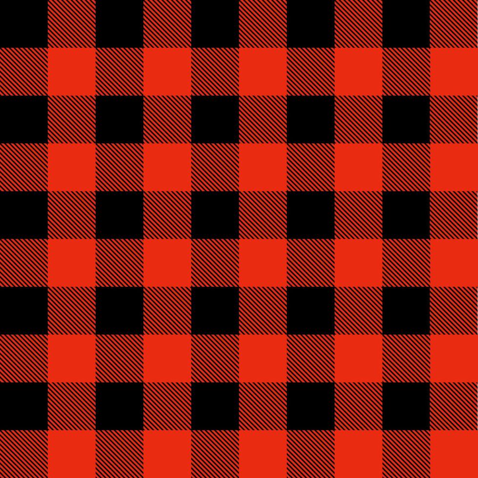 Red and black gingham pattern background vector