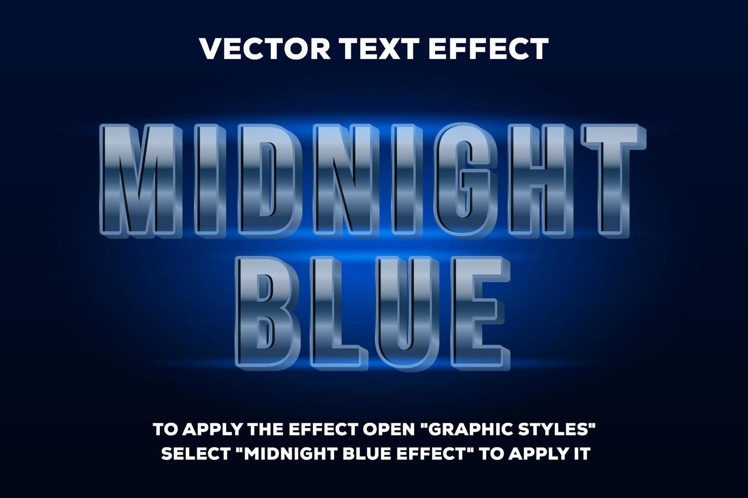 midnight blue vector text effect