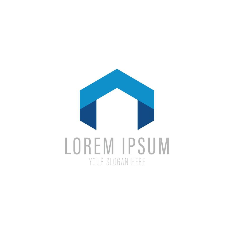 Simple Geometric House Real Estate Architecture Construction Logo Vector Icon.