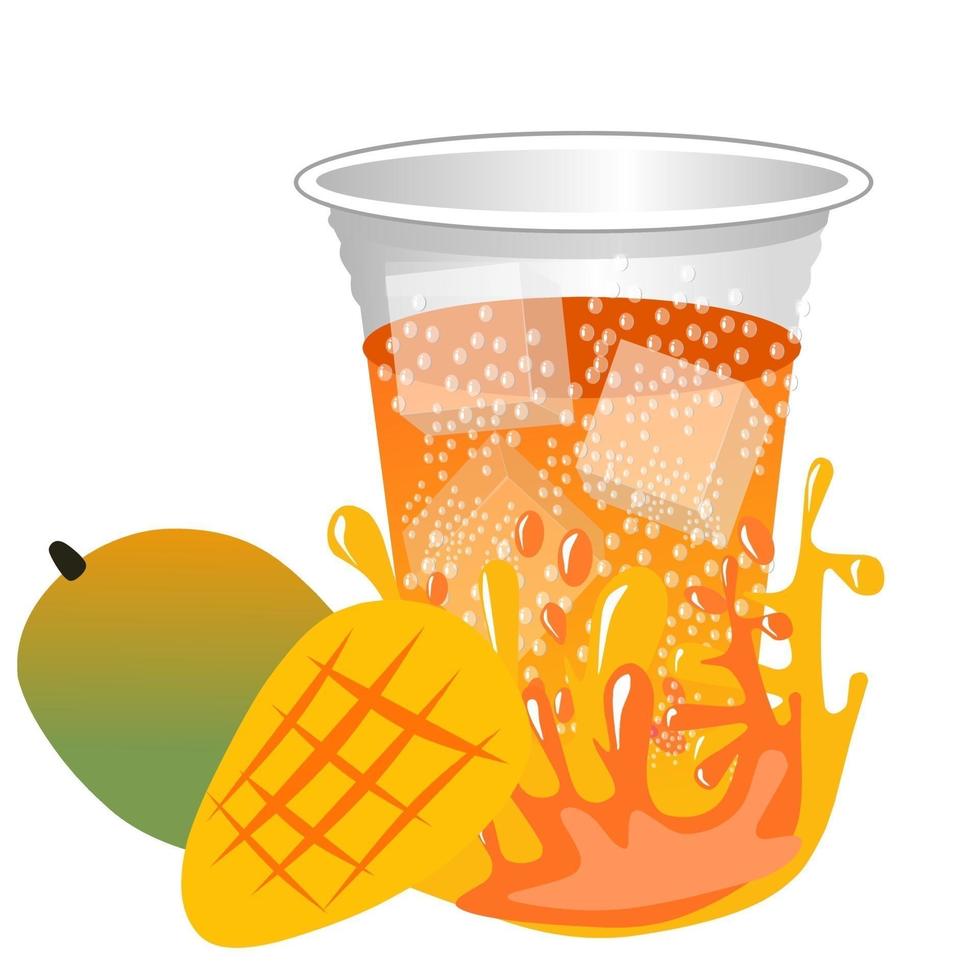 Fresh mango fruit juice vector
