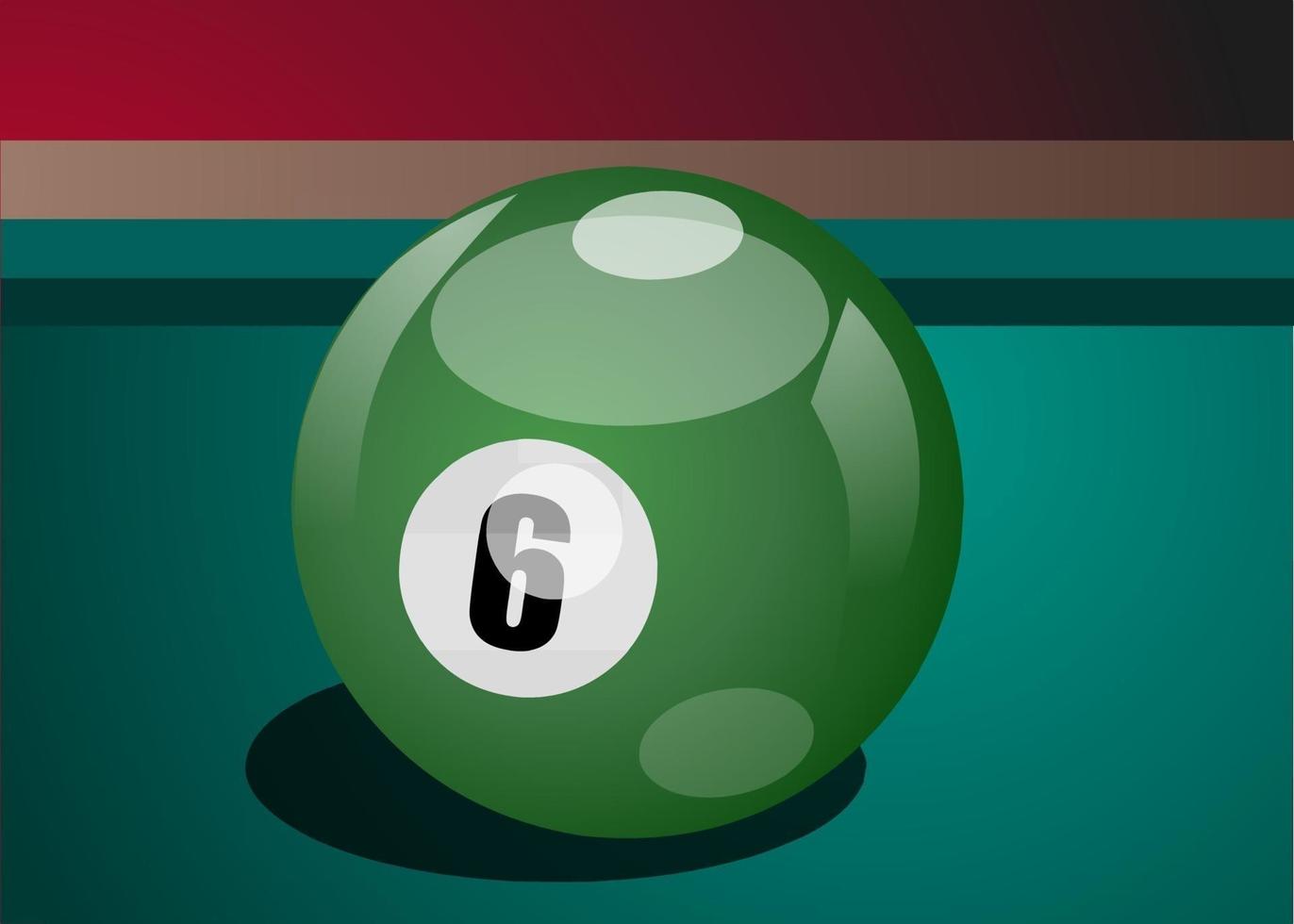 Number six billiard ball vector