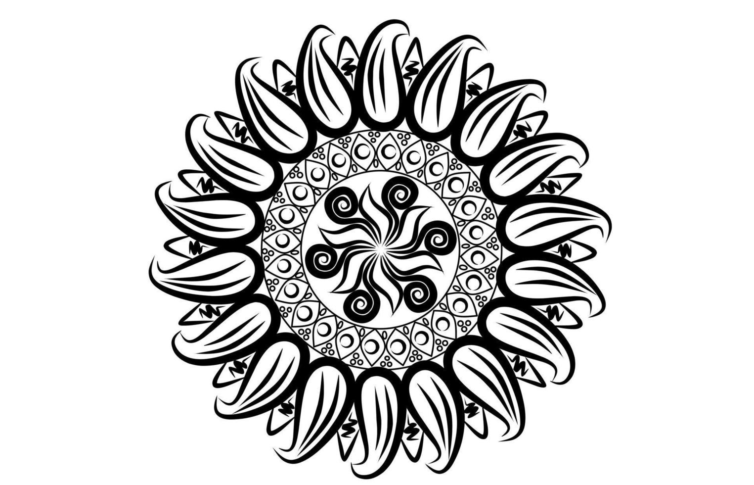 arte vectorial mandala blanco y negro vector