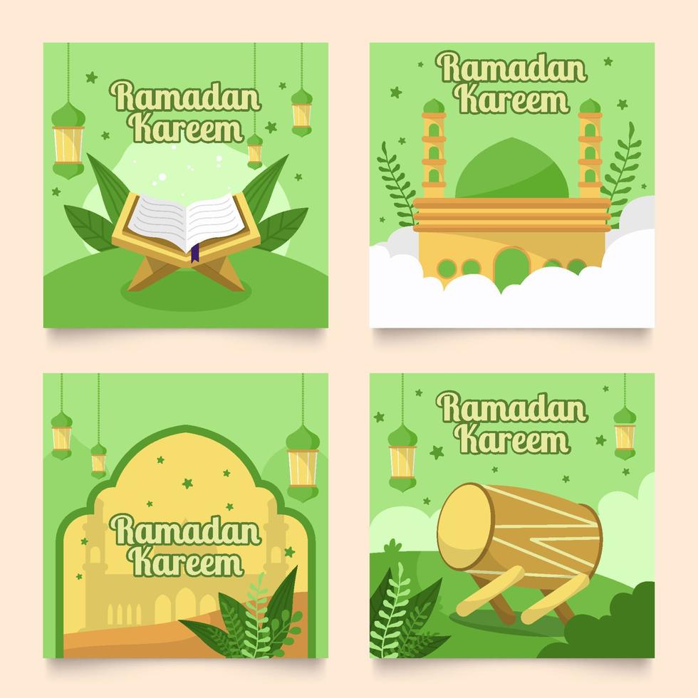 Ramadan Kareem Social Media Posts vector