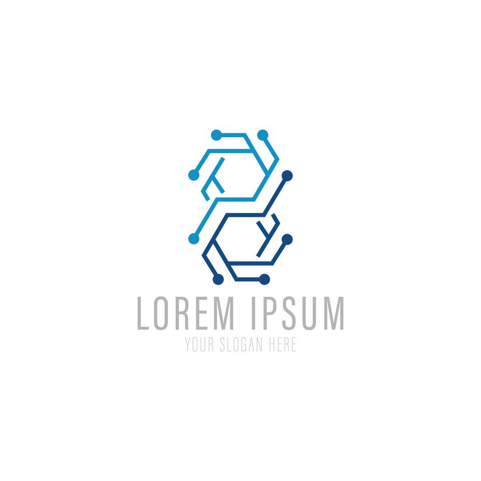 logotipo de ciencia vectorial, biología, física, logotipo de química. identidad de laboratorio, logotipo del átomo, célula. vector