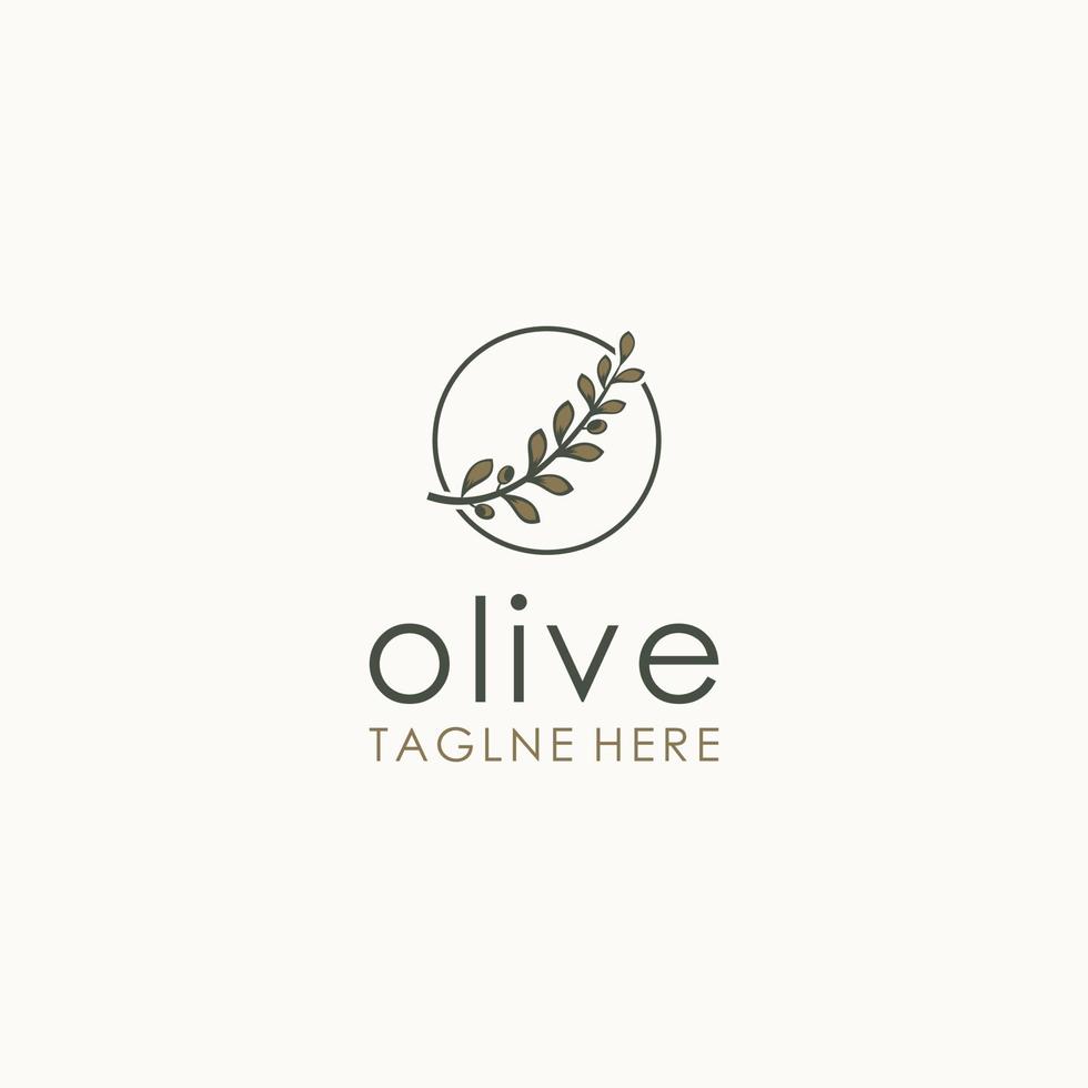 planta de aceite de oliva a base de hierbas naturales, diseño de logotipo de flor de hoja de olivo adecuado para su necesidad de diseño, logotipo, ilustración, animación, etc. vector