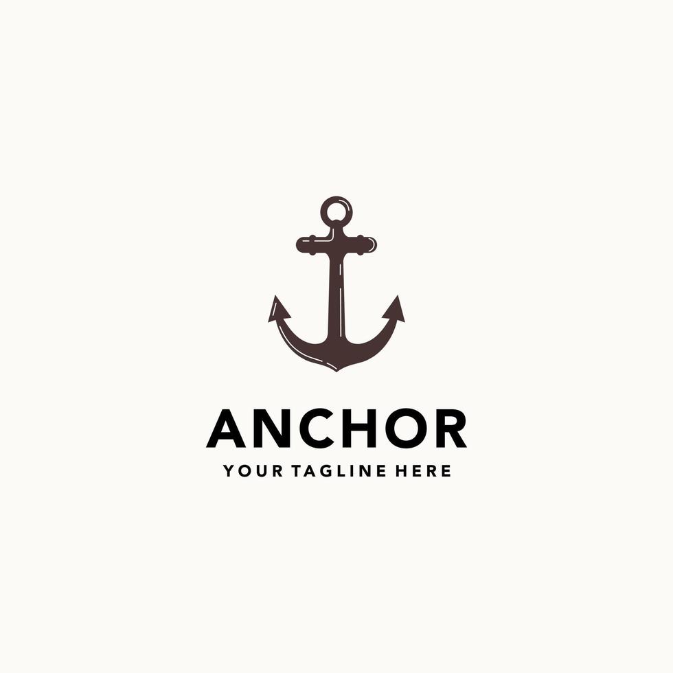 Simple Anchor Silhouette Vintage Retro logo design for boat ship chocolate nautical transport, suitable for your design need, logo, illustration, animation, etc. vector