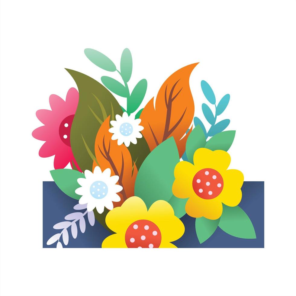 diseños de flores y plantas vectoriales para cuadros de pared o ilustraciones de libros vector