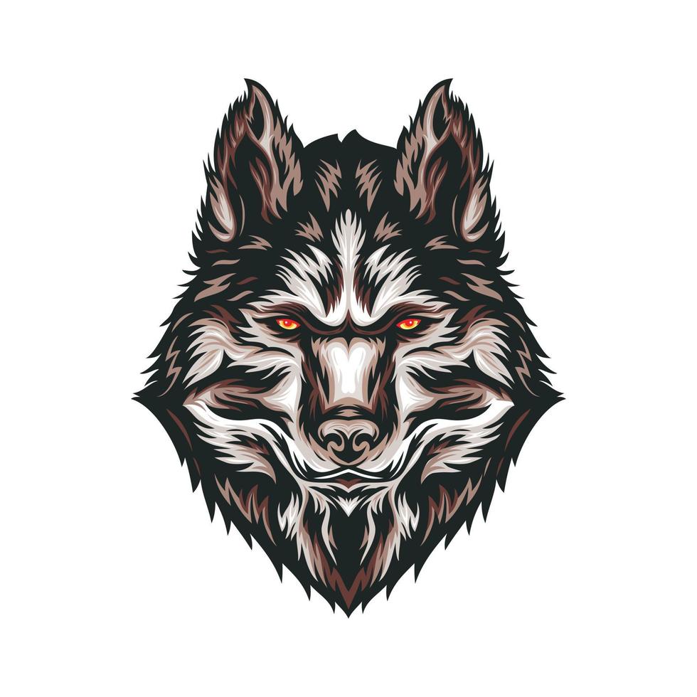 Wolf head vector and illustration