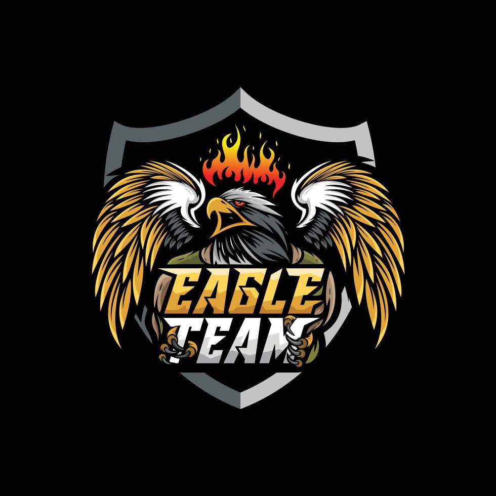 Eagle mascot esport logo design vector