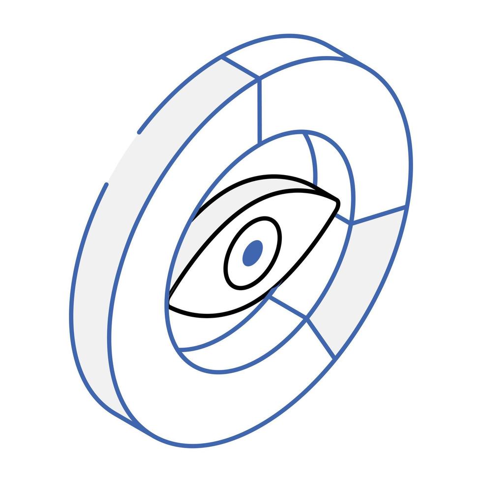 Data monitoring icon in isometric style vector