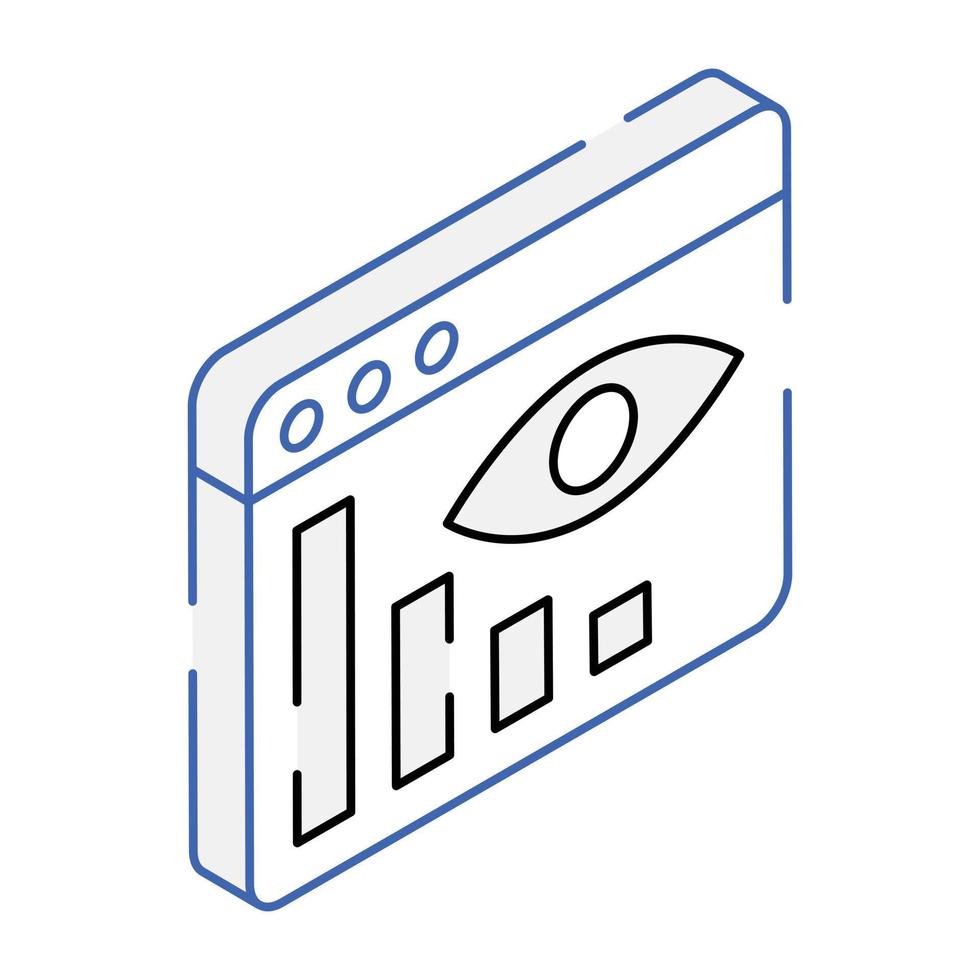 Premium isometric icon of data monitoring vector