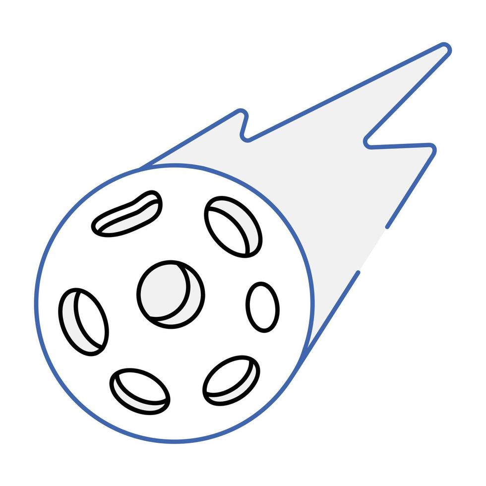 Handy isometric icon of asteroid vector