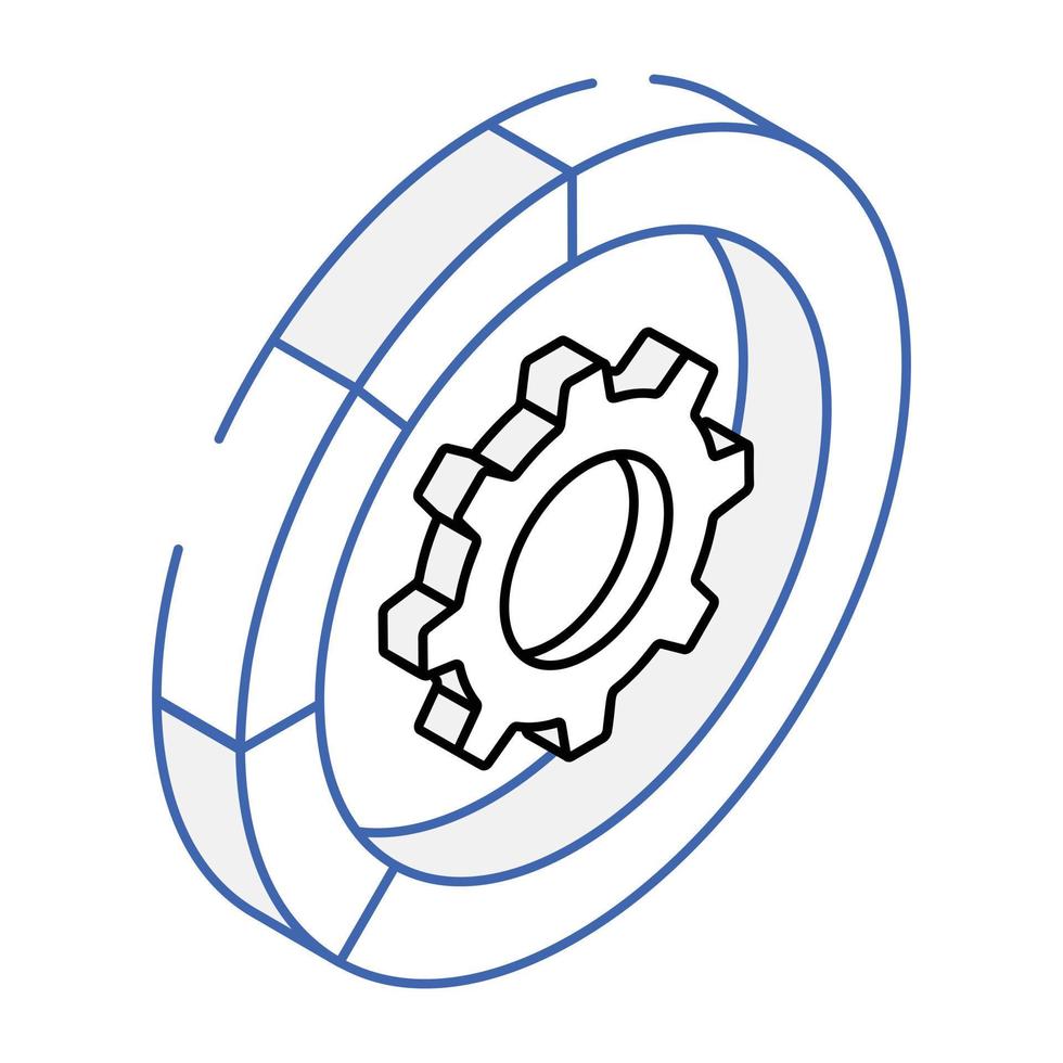 Data management isometric icon, editable design vector