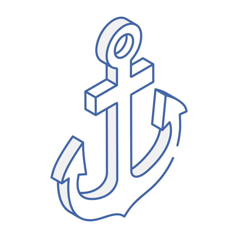 Download isometric icon of ship anchor vector