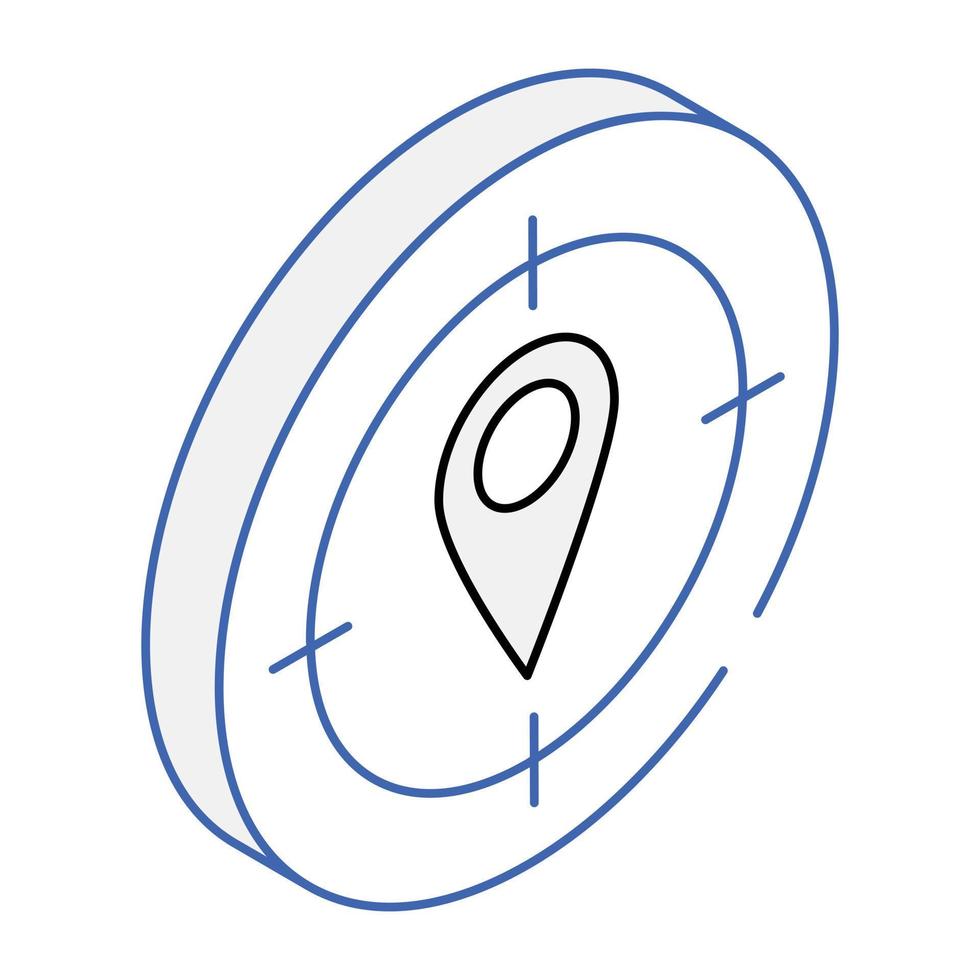 An isometric icon of target location vector