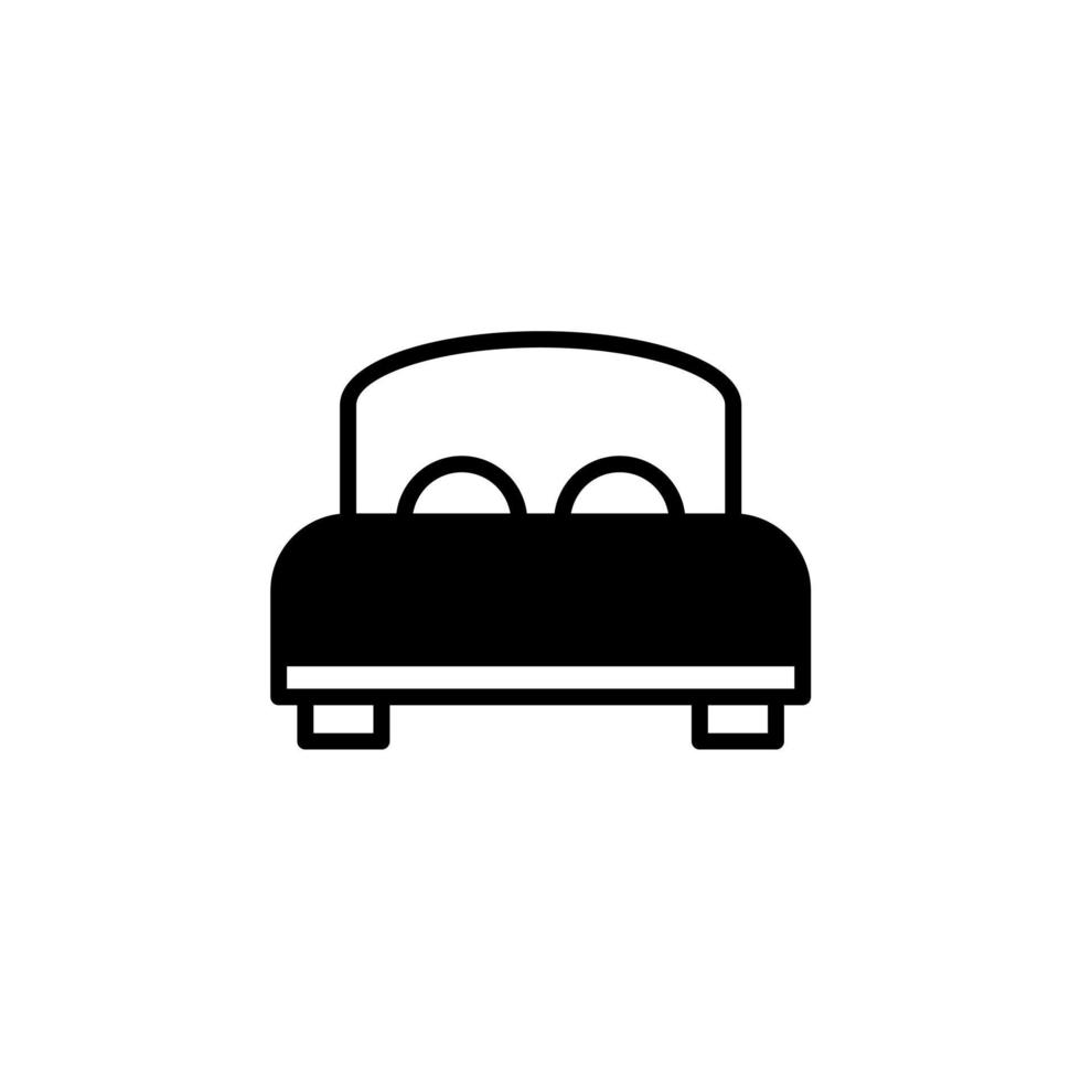 cama, dormitorio línea sólida icono vector ilustración logotipo plantilla. adecuado para muchos propósitos.