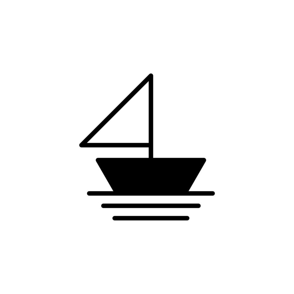 Ship, Boat, Sailboat Solid Line Icon Vector Illustration Logo Template. Suitable For Many Purposes.