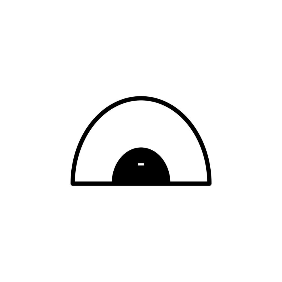 campamento, tienda, camping, viaje línea sólida icono vector ilustración logotipo plantilla. adecuado para muchos propósitos.