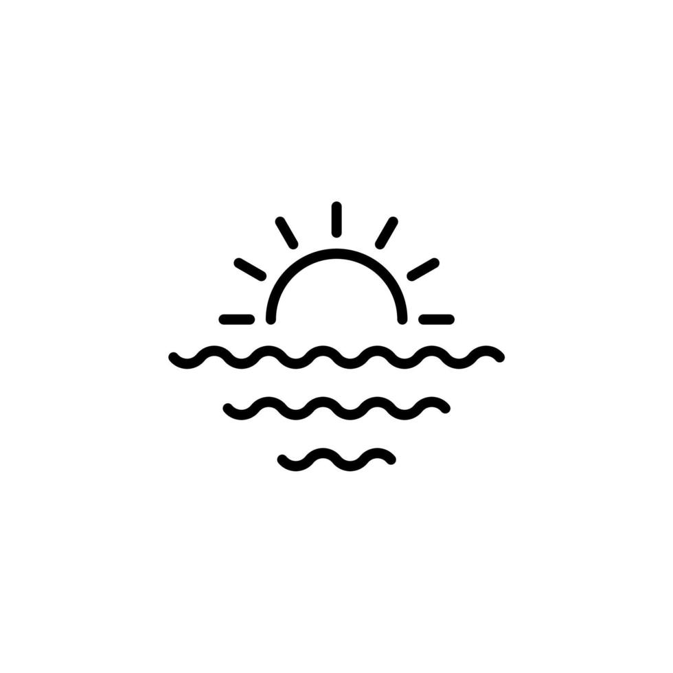 Sunrise, Sunset, Sun Solid Line Icon Vector Illustration Logo Template. Suitable For Many Purposes.