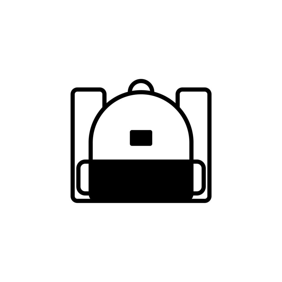mochila, escuela, mochila, mochila línea sólida icono vector ilustración logotipo plantilla. adecuado para muchos propósitos.