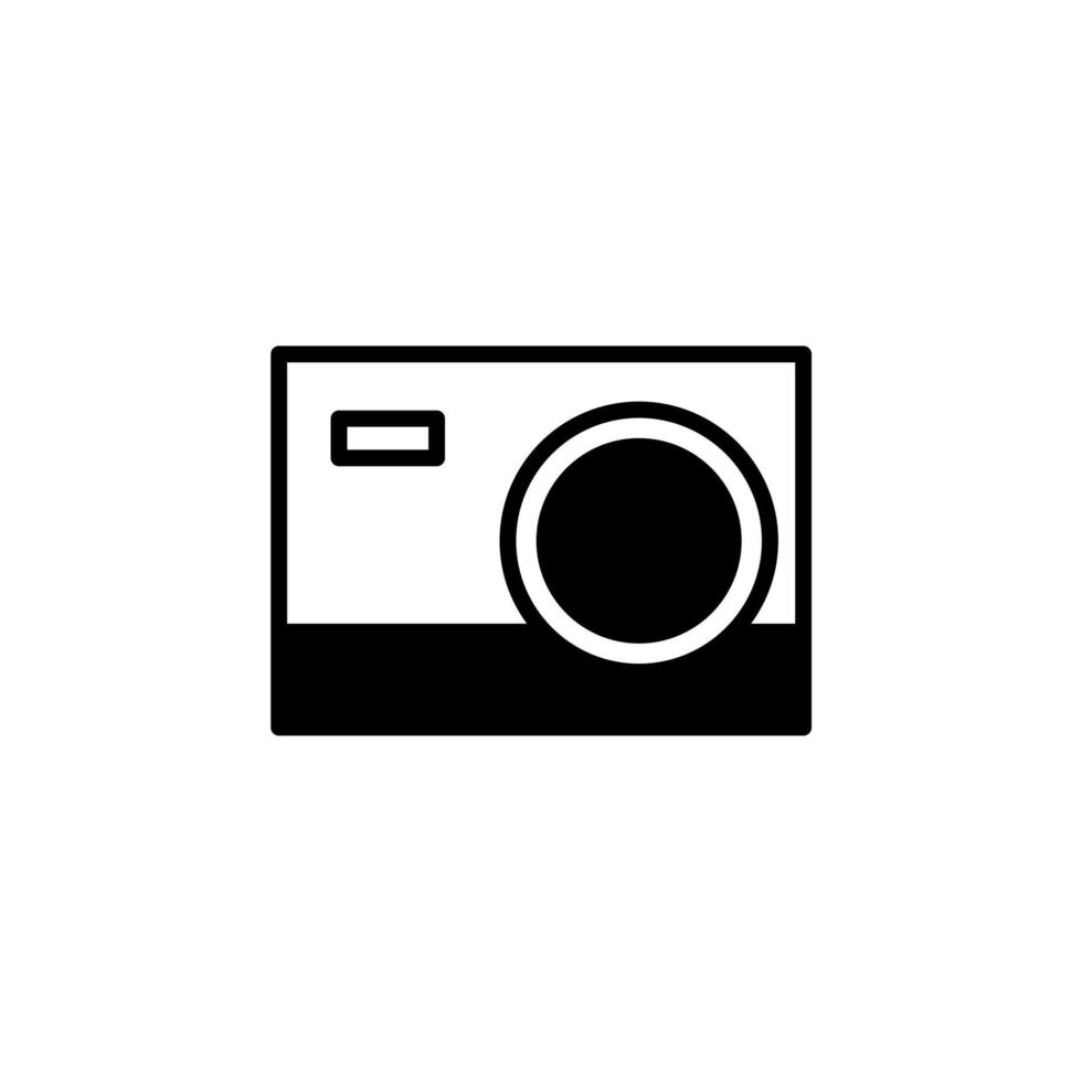 Camera, Photography, Digital, Photo Solid Line Icon Vector Illustration Logo Template. Suitable For Many Purposes.