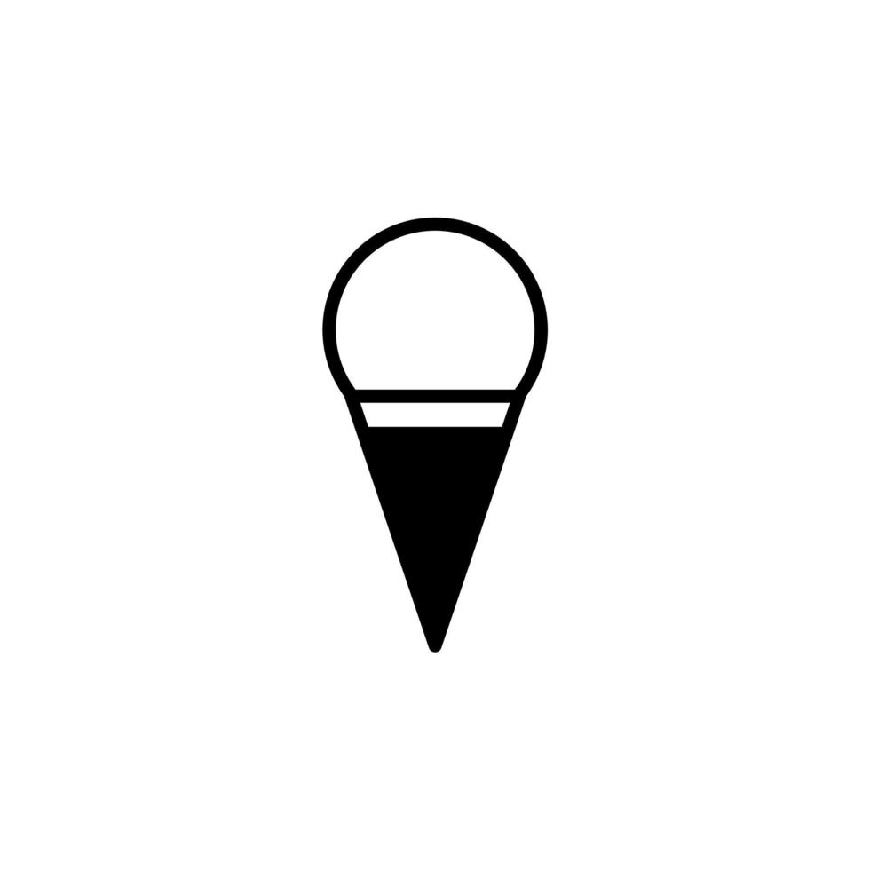 Ice Cream, Dessert, Sweet Solid Line Icon Vector Illustration Logo Template. Suitable For Many Purposes.