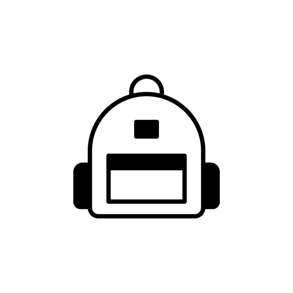 Backpack, School, Rucksack, Knapsack Solid Line Icon Vector Illustration Logo Template. Suitable For Many Purposes.