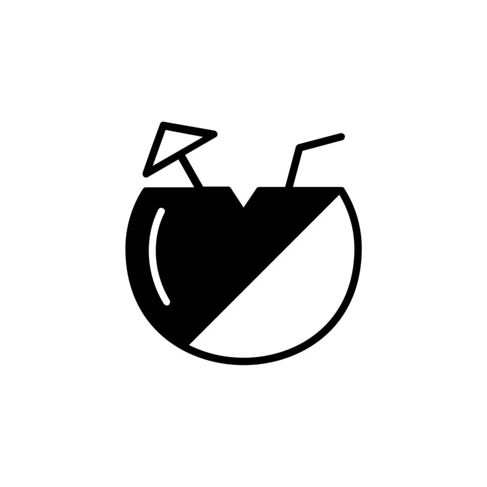 bebida de coco, jugo línea sólida icono vector ilustración logotipo plantilla. adecuado para muchos propósitos.