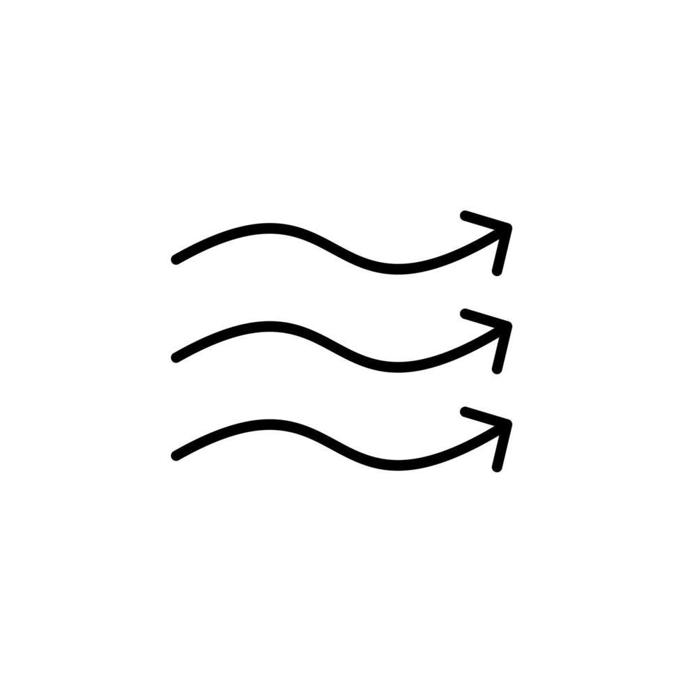 Wind, Air Solid Line Icon Vector Illustration Logo Template. Suitable For Many Purposes.