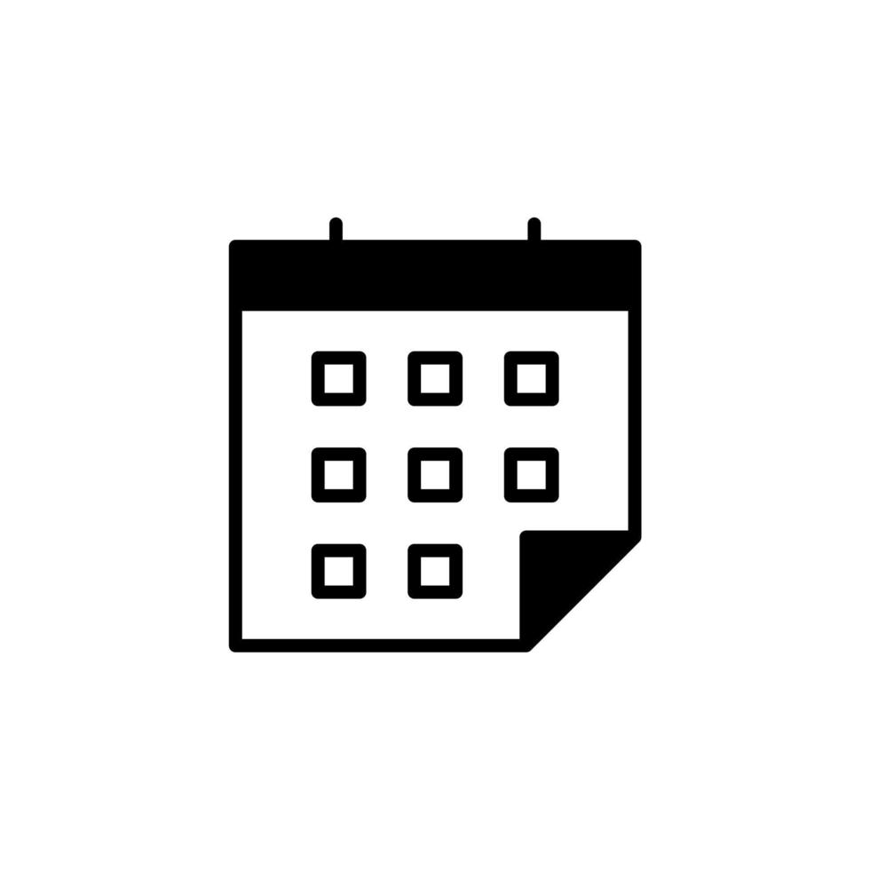 Calendar, Schedule, Date Solid Line Icon Vector Illustration Logo Template. Suitable For Many Purposes.