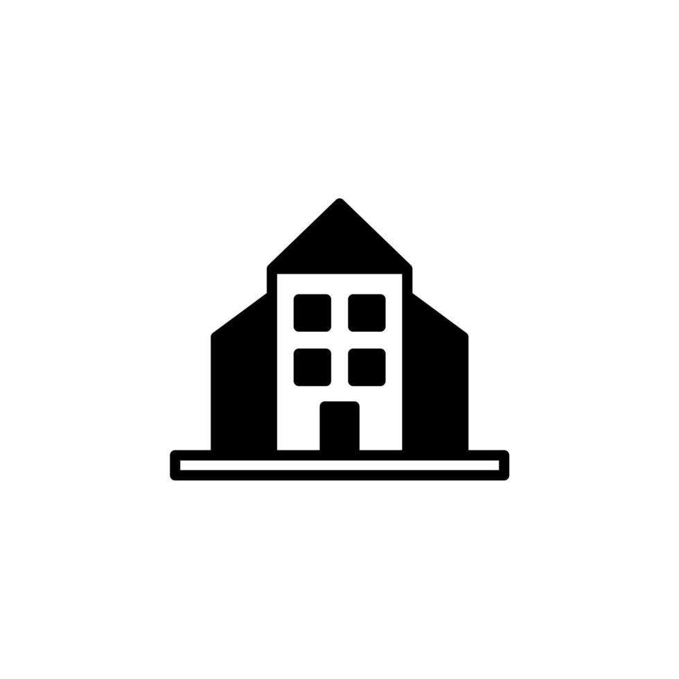 hotel, apartamento, casa adosada, plantilla de logotipo de ilustración de vector de icono de línea sólida residencial. adecuado para muchos propósitos.