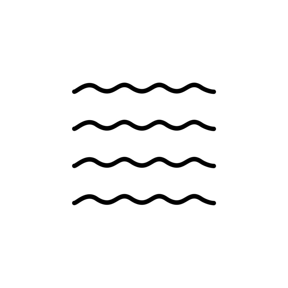 Ocean, Water, River, Sea Solid Line Icon Vector Illustration Logo Template. Suitable For Many Purposes.