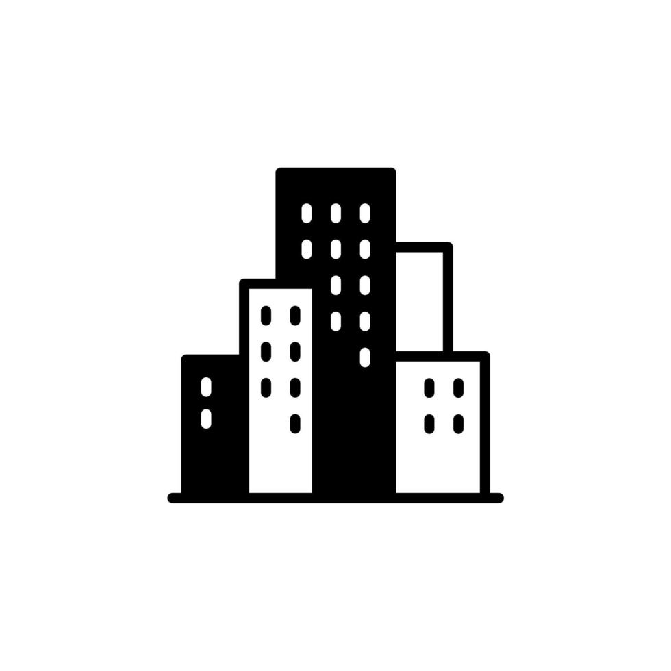 City, Town, Urban Solid Line Icon Vector Illustration Logo Template. Suitable For Many Purposes.