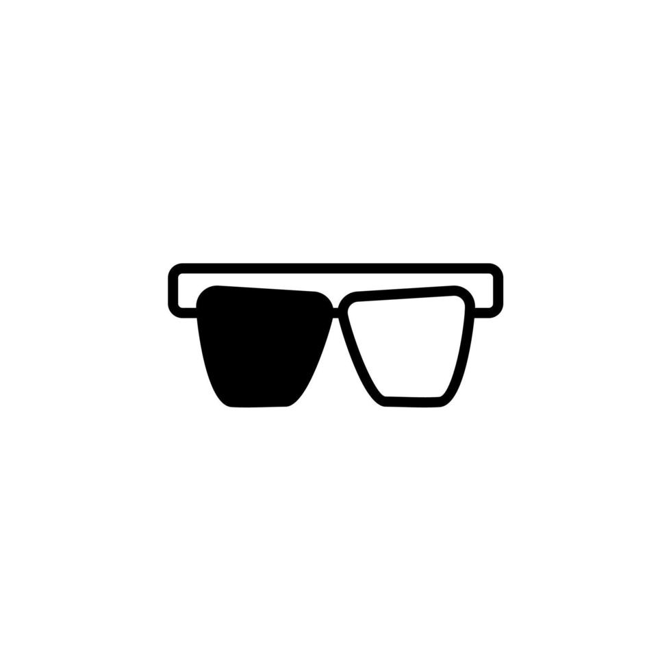 Glasses, Sunglasses, Eyeglasses, Spectacles Solid Line Icon Vector Illustration Logo Template. Suitable For Many Purposes.