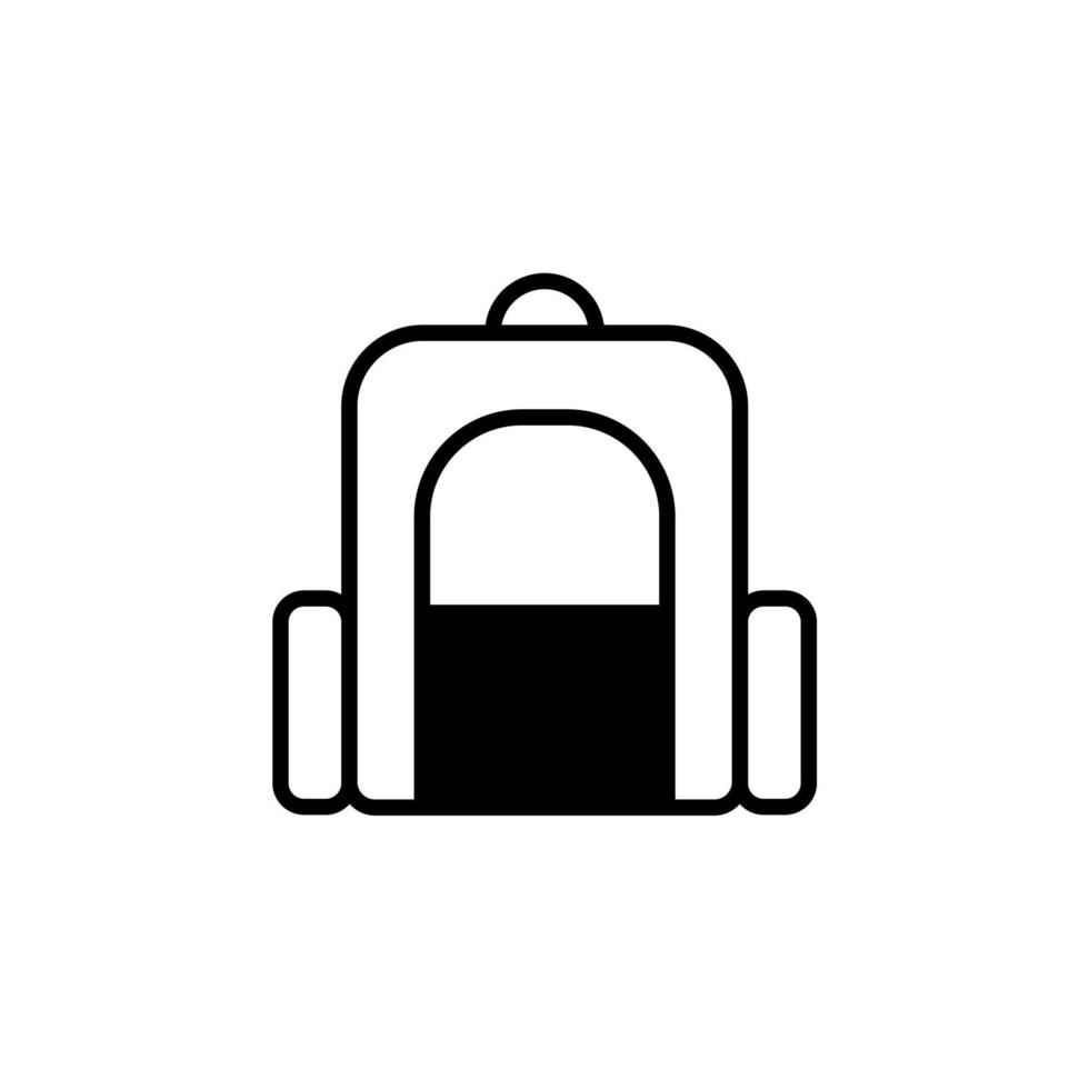 mochila, escuela, mochila, mochila línea sólida icono vector ilustración logotipo plantilla. adecuado para muchos propósitos.