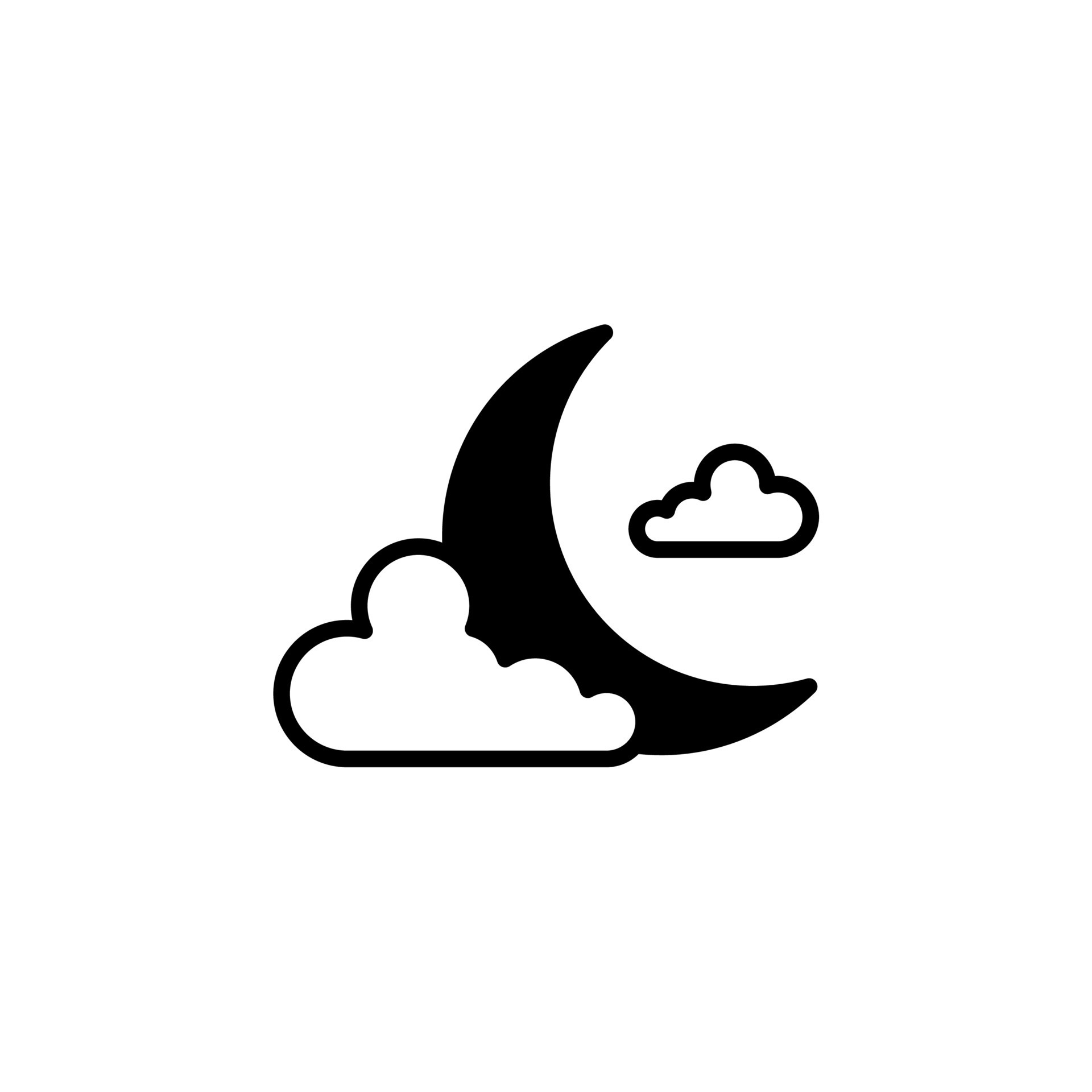 Moon, Night, Moonlight, Midnight Solid Line Icon Vector Illustration