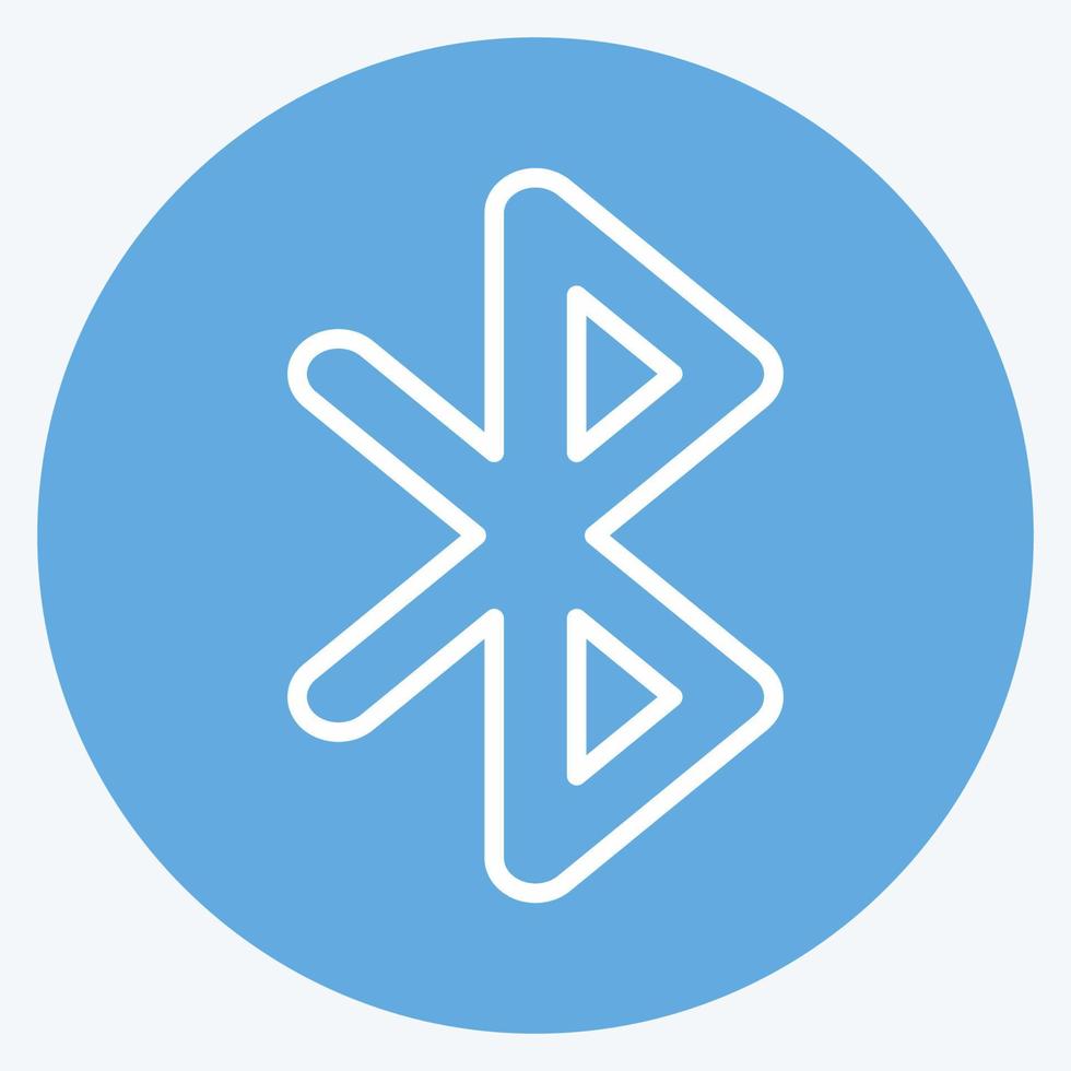 icono bluetooth. adecuado para el símbolo de aplicaciones móviles. estilo de ojos azules. diseño simple editable. vector de plantilla de diseño. ilustración de símbolo simple